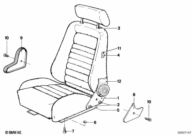 Recaro sportstoel-ligstoelappendages