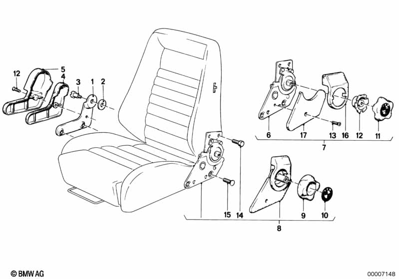 Recaro sportstoel-ligstoelappendages