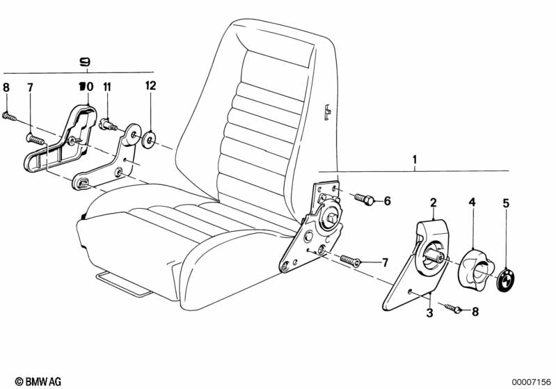 Recaro sportstoel-ligstoelappendages