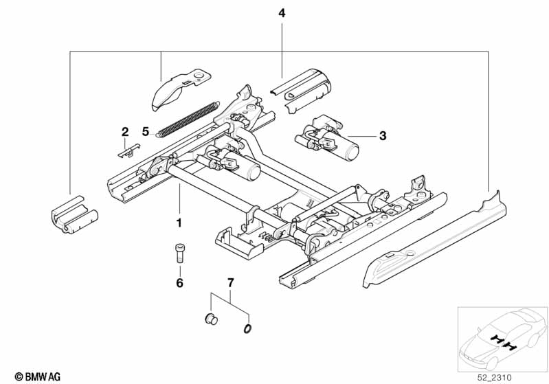 Zitting voor rail zitt. elektr./onderdel