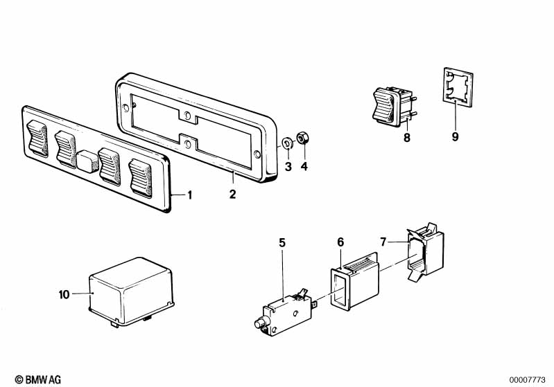 Schakelaarscombinatie elektr.raamheffer