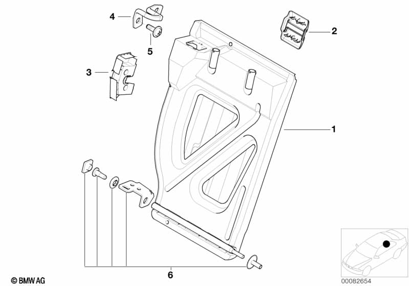 Achterbank zittingframe rechts