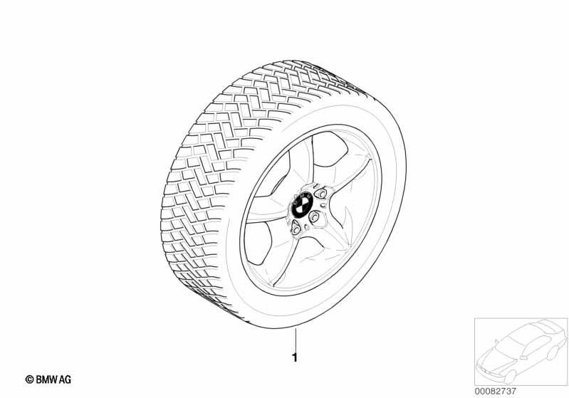 Compleet winterwiel sterspaak 57 - 17"