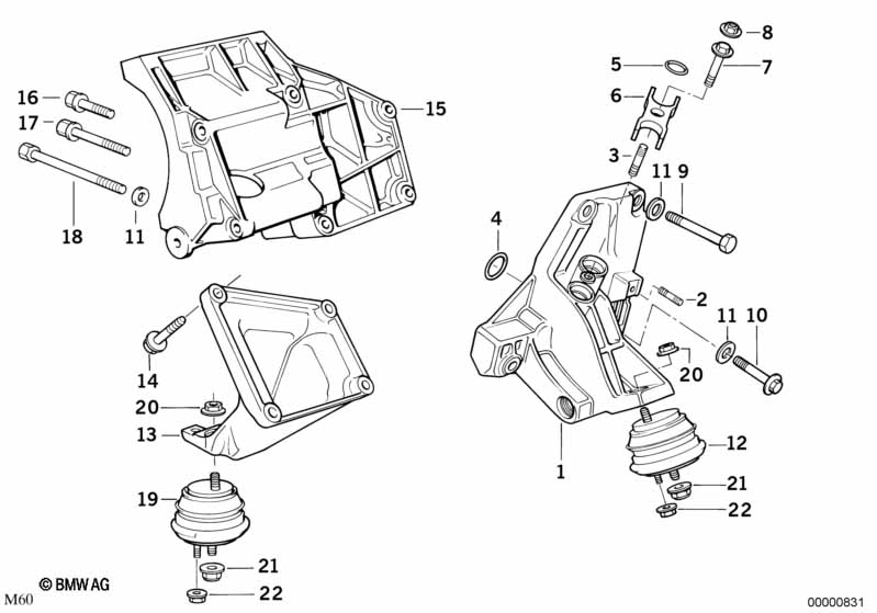 Motorophanging/motordemper