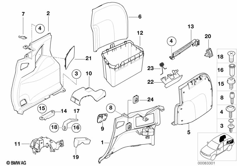 Bekleding ruimte bodem zijdelings