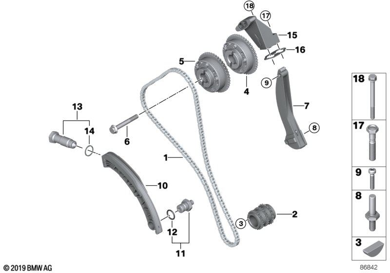 Stuuraandrijf stuurketting cil. 1-4