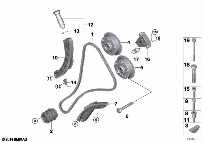 Stuuraandrijf stuurketting cil. 5-8