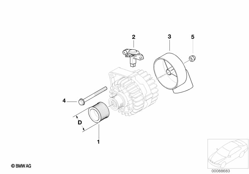 Dynamo onderdelen 90/110A Bosch