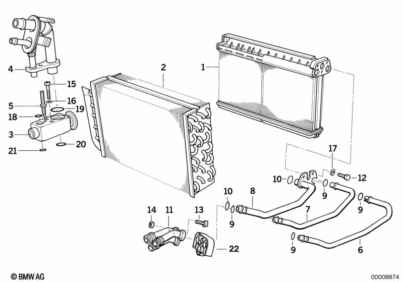 Radiator/verdamper/expansieventiel