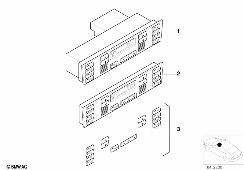 Bediening automatische airconditioning