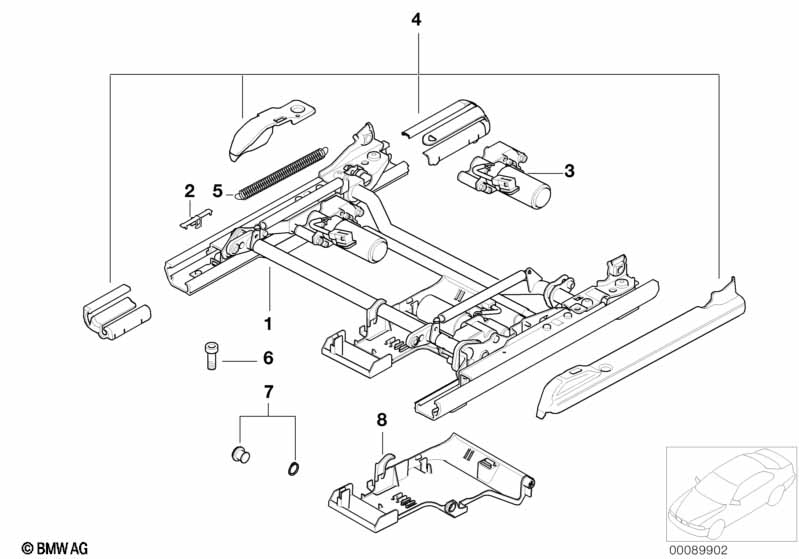 Zitting voor rail zitt. elektr./onderdel