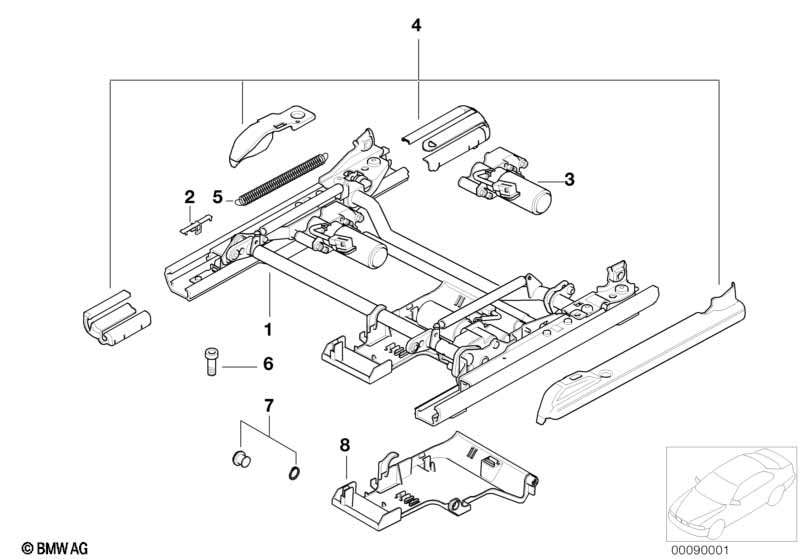 Zitting voor rail zitt. elektr./onderdel