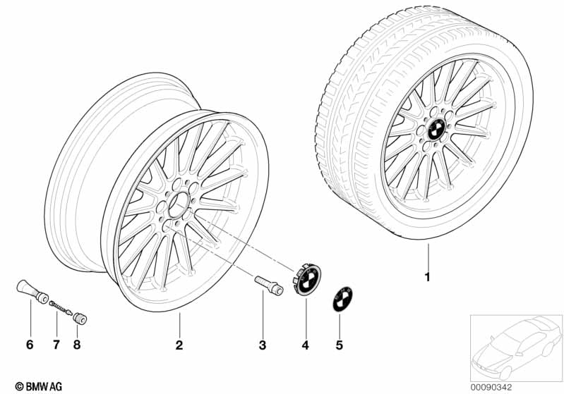 BMW wiel lichtmetaal radiale spaak 32