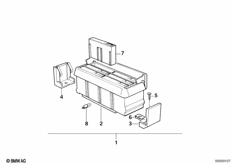 Onderdelen cassette box middenkonsole