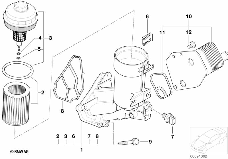 Olievoorziening-oliefilter, warmteruiler