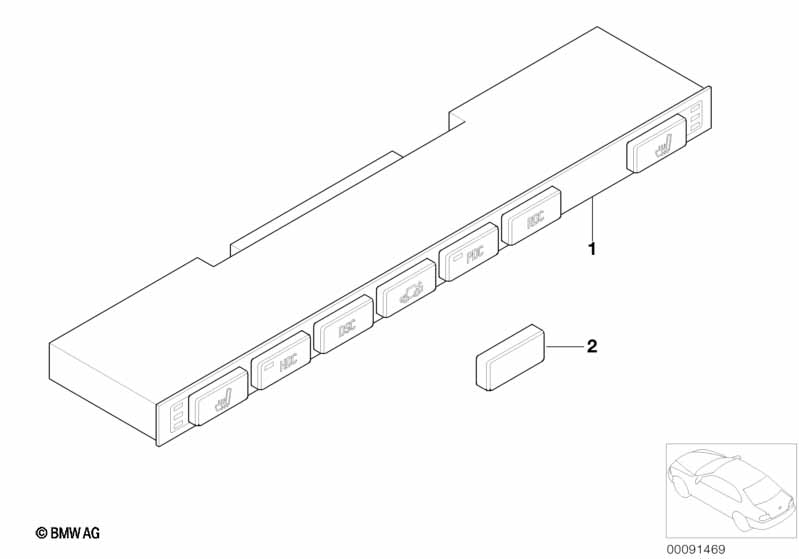 Schakelaareenheid middenconsole