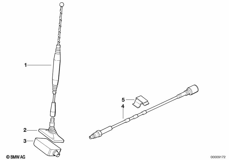 Onderdelen achterruit telefon antenne