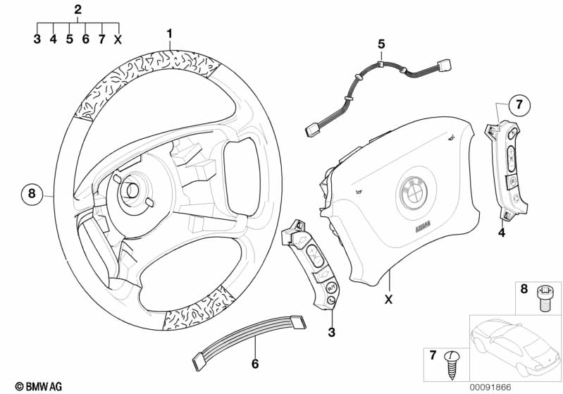 Stuurwiel hout Smart Airbag multifunctie