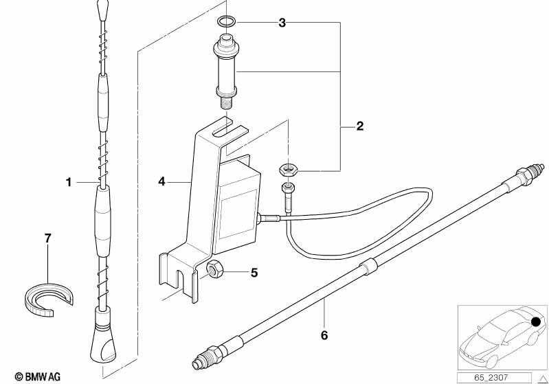 Onderdelen zijpaneel telefoon-antenne