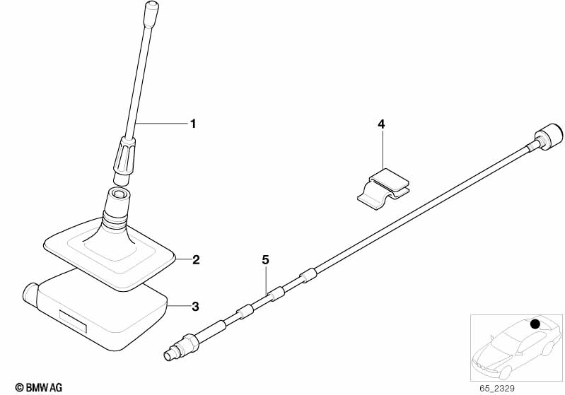 Onderdelen raamantenne