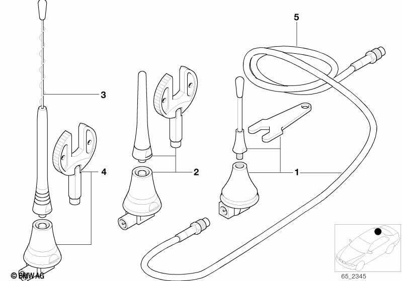 Onderdelen telefoondakantenne