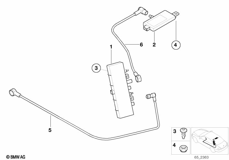 Onderdelen zij/achterruitantenne