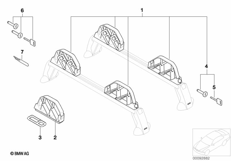 Skihouder standard voor 4 paar ski's