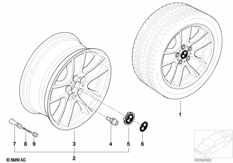 BMW LM wiel sterspaken 99
