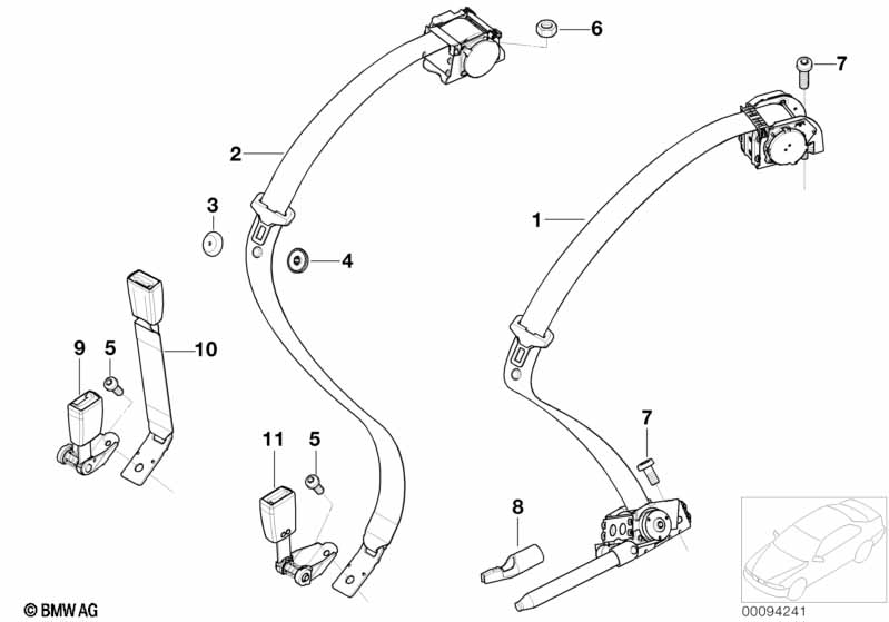 Veiligheidsgordel achter voor zij-airbag