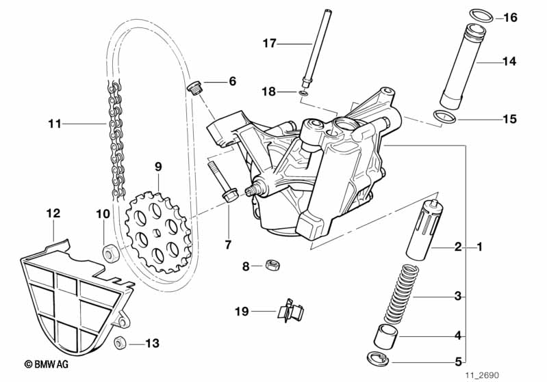 Olievoorziening/Oliepomp m aandrijving