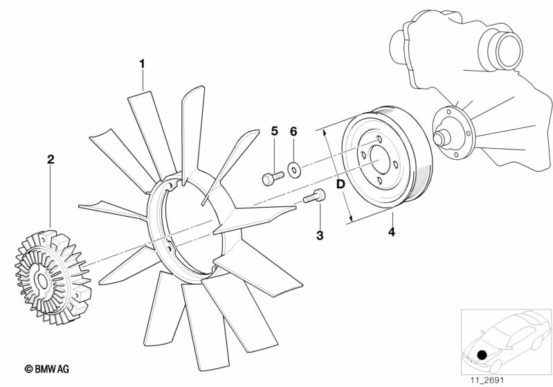 Koelsysteem-ventilator/ventilatorkoppel.