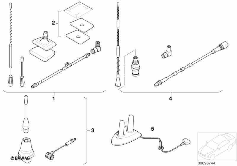 Extra set, telefoonantenne Singleband