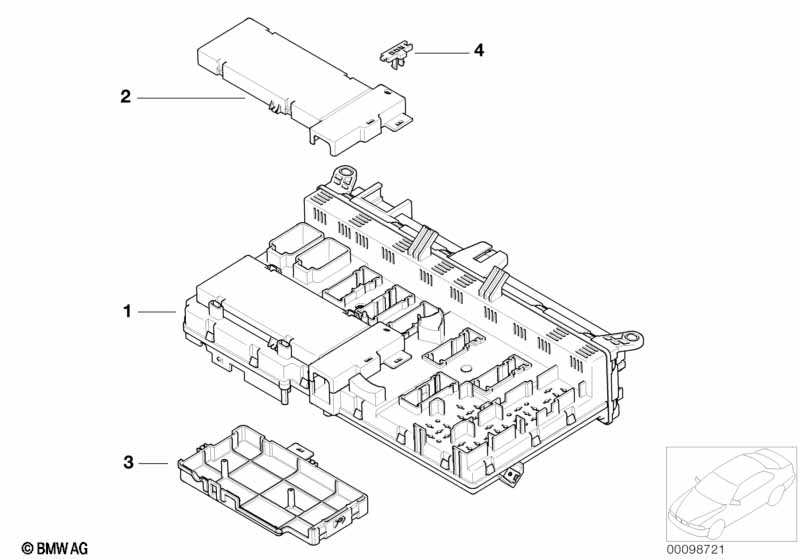 Onderdelen v zekeringkast interieur